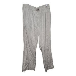 Mason & Belle Linen Blend Pants Women 10 Pull On Straight Leg Beige